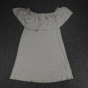 Abercrombie‎ & Fitch Gray Off The Shoulder Ruffle Casual Dress Womens Size S